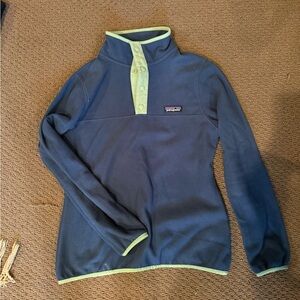 Patagonia Blue and Green Fleece Jacket, women’s size XS